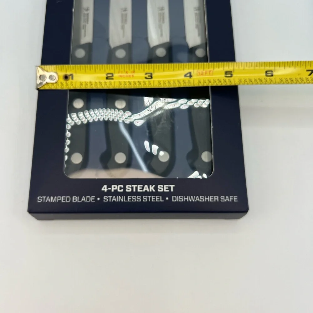 Henckels 4-pc Steak Knife Set, Stamped Blade, Stainless Steel, Dishwasher Safe